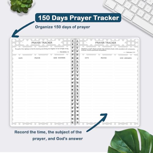 Prayer Journal for Woman, Bible Journal with Verse, 60 Weeks Scripture, Faith & Devotional Journal, Christian Planner, Bible Study Notebooks for Note Taking, Religious Christian Gifts for Women, 5.8\" x 8.3\", Leaf