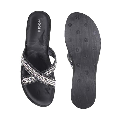 Image of Mochi Women Wedge Heel Beaded & Comfort Sandal