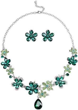 Conjunto Joyas de Mujer Collar con Colgante en Forma de Gota y Pe...