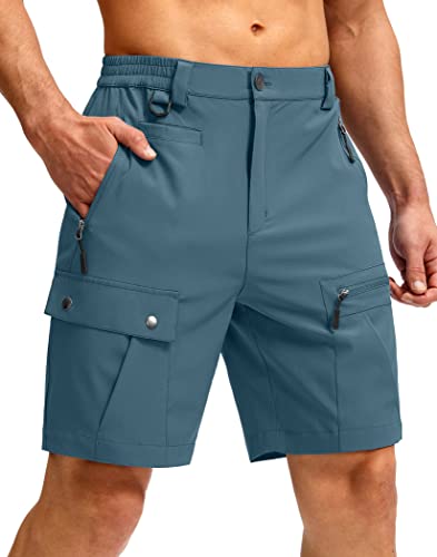 G Gradual Men's Hiking Cargo Shorts With Zipper Pockets Lightweight Stretch Outdoor Tactical Shorts For Men Golf Fishing (Dusty Blue, Xxl) #TOP19