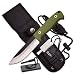 Elk Ridge 10.5in Satin Bld w-Green Cord Wrap Handle -Sheath