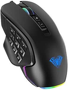 Ratón RGB Para Juegos Con Cable Y Botones Programables, 10000CPI Ratones Ergonómicos Ajustables Para Computadora Gamer, Mouse Vertical LED Para Juegos