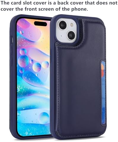 iCoverCase Compatible with iPhone 15 Wallet Phone Case with Card Holder for Women Men, [RFID Blocking] Card Slots PU Leather Protective Wallet Case 6.1 Inch (Dark Blue) - 2