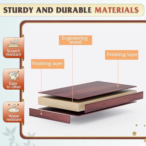 WLIVE Wood Dresser with 5 Drawers, Rustic Brown Wooden Storage Cabinet for Bedroom, Modern Organizer Drawers and Closet Dresser for Living Room, Hallway, Measuring 15.75" W*31.50" D*45.35" H