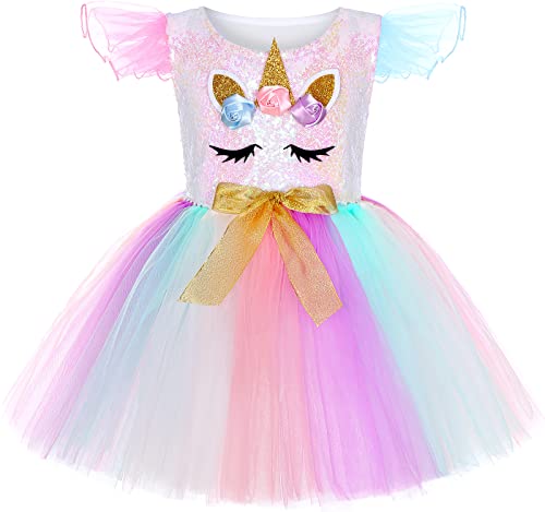 Sersllta Unicorn Costume For Girls Led Light Up Tutu Dress Unicorn Birthday Party Halloween Costume For Girls #TOP1