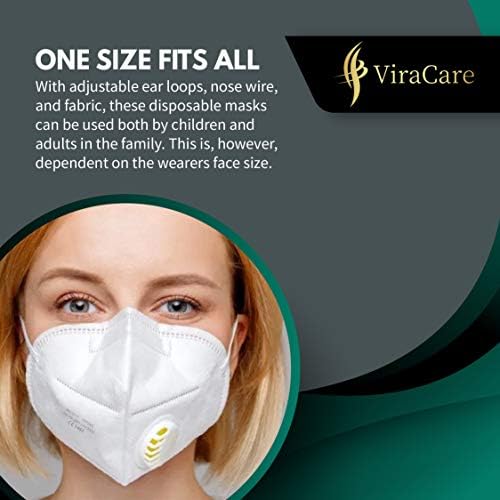 ViraCare FFP2 KN95/N95 Disposable Respirator Protective Face Masks 5 Layer Filtration System >95% | 10 Pieces | Made in EU |
