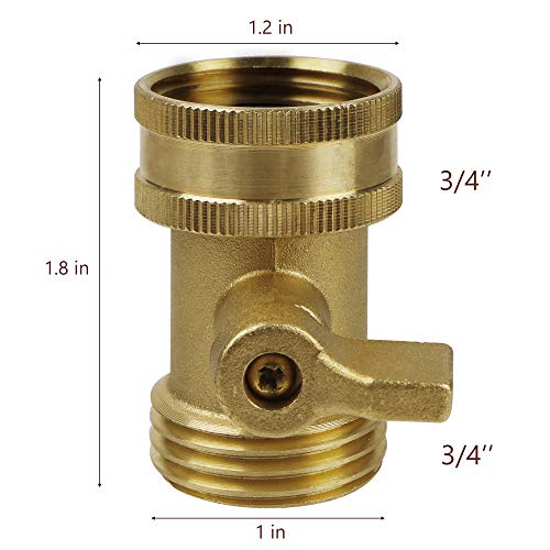 Twinkle Star Water Hose Shut Off Valve, 2 Pack Heavy Duty 3/4 Inch Solid Brass Garden Hose Connector, Twis3003 #TOP4