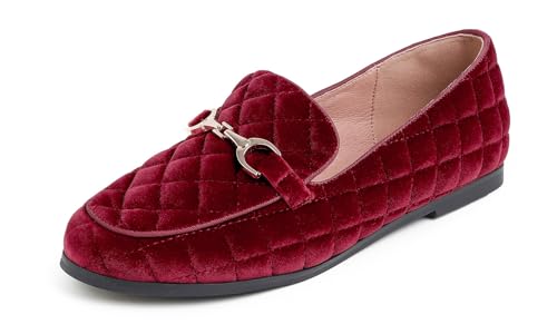 Feversole Mocasines cómodos y Modernos para Mujer, con Hebilla Acolchada, Zapatos Elegantes, Acolchado de Terciopelo Burdeos, 39 EU Feversole Mocasines cómodos y Modernos para Mujer, con Hebilla Acolchada, Zapatos Elegantes, Acolchado de Terciopelo Burdeos, 39 EU
