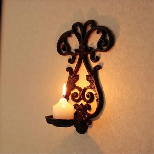 Candelabro de pared de hierro para decorar sin ocupar espacio en mesas 5