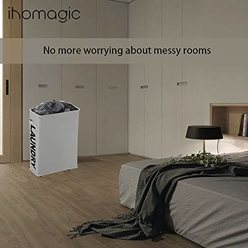 Ihomagic Slim Rolling Laundry Basket With Wheel, Rectangle Storage Hamper thumb #7