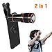 Phone Camera Lens, Qliampe 12X Zoom Telephoto Lens for Smartphone 2 in 1 HD Dual Focus Monocular for Adults Clip on Telephone Lens Kit Compatible iPhone X/8/7/6/6s Plus Samsung