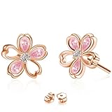 Naniwaai ピアス レディース 人気 上質ジルコニア 「桜の姫」 ピアス 金属アレルギー対応 シルバー925 18金 ピンクゴールドメッキ 可愛い 花 仕事 アクセサリー プレゼント お誕生日 母の日 記念日 クリスマス