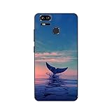 KARTXITAI Hülle Kompatibel mit ASUS ZenFone Zoom S ZE553KL, Stoßfeste Schutzhülle mit Weiche Silikon Bumper Hülle Handyhülle Anti-Kratzt Transparent Rückseite - Delfine,Meer