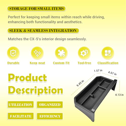 X-TKER Dash Storage Organizer Compatible with 2022 2023 2024 2025 Mazda CX-5 Accessories, Center Console Dashboard Insert Tray Behind 10.25" Screen Sunglasses Holder, Back by X-TKER - Image 7