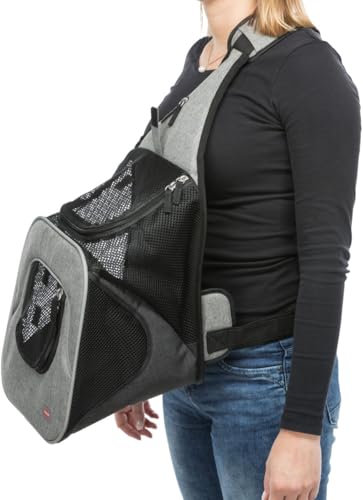 Trixie 28941 Fronttasche Savina, 30 × 33 × 26 cm, schwarz/grau
