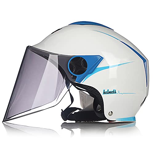 JATIBOSH Attache Fermement Vintage Casque Portable Et Sûre Cyclomoteur Casque, RéTro Demi Casque Boucle De Sécurité À Prise Rapide Casque Moto, pour Adapté Aux Motos ÉLectriques ECE Certifiés