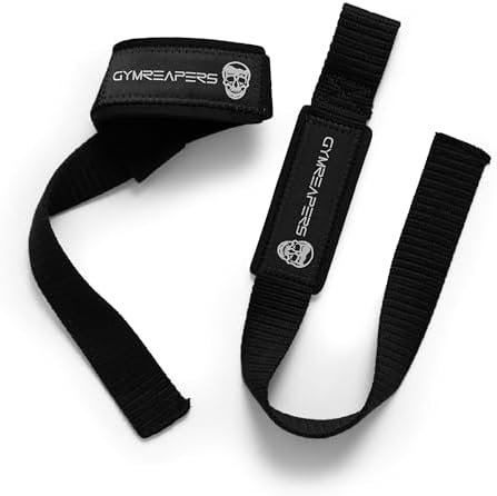 Gymreapers Lifting Wrist Straps for Weightlifting, Bodybuilding, Powerlifting, Strength Training, & Deadlifts - Padded Neoprene with 18" Cotton (Black) - 2