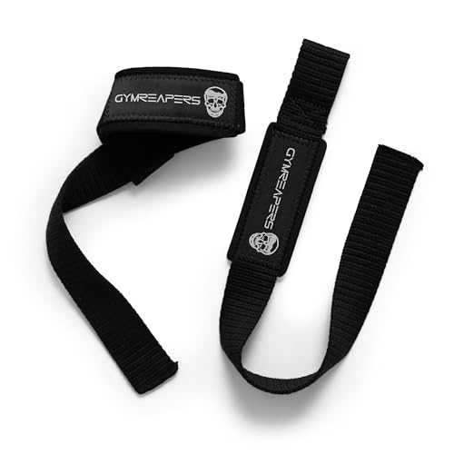 Gymreapers Lifting Wrist Straps for Weightlifting, Bodybuilding, Powerlifting, Strength Training, & Deadlifts - Padded Neoprene with 18" Cotton (Black) by Gymreapers - Image 3