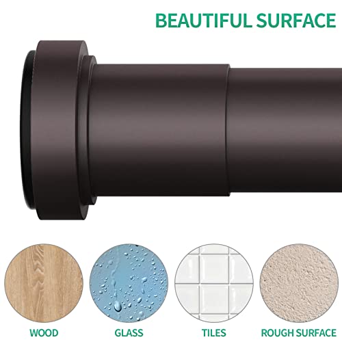 Prettyhome Shower Curtain Rod Tension 42-72 Inches,No Drilling Rust-Resistance Tension Shower Rod For Windows Or Doorways,Bronze #TOP2