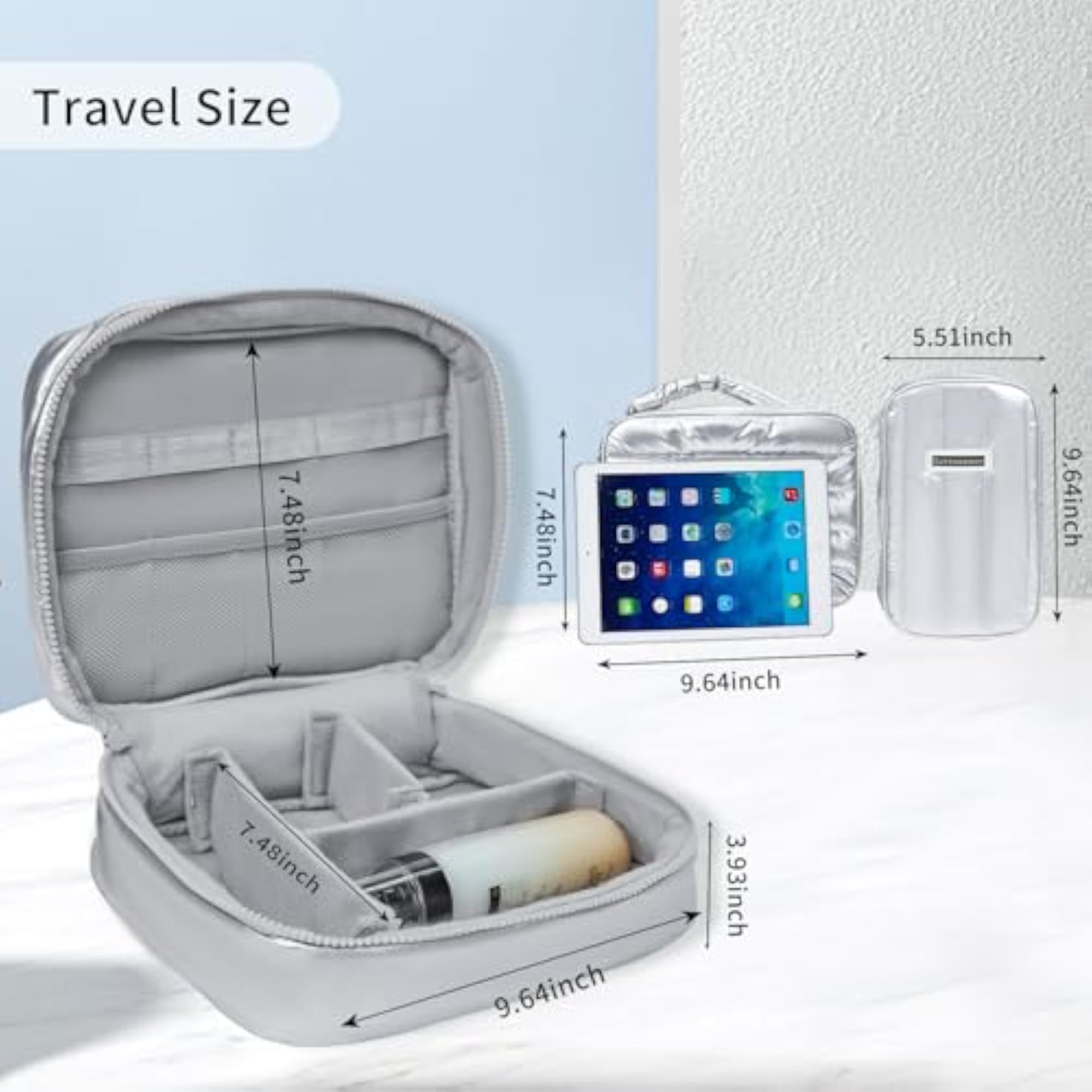 Makeup Bag Waterproof Storage Bag Shiny Puffy Travel Organizer