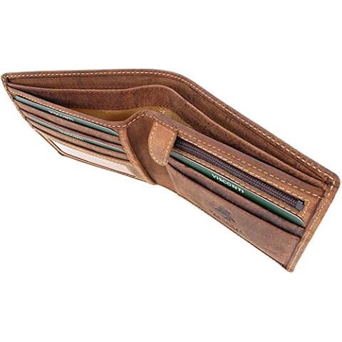 VISCONTI Men's Small Bifold Leather Wallet Cover