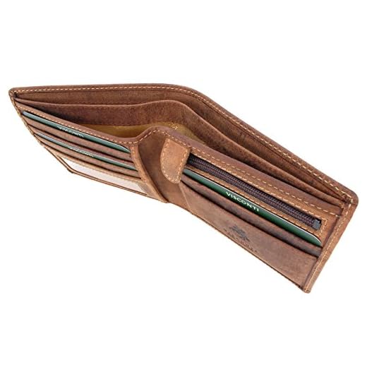 VISCONTI - Shield 707 - Cartera - Cuero Hunter - Tostado - RFID