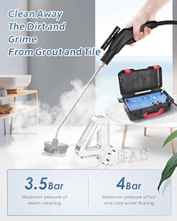 Hapyvergo High Pressure Steam Cleaner, 1700W Steamer for Cleaning Grout Tile, Heavy Duty Portable Steamer Cleaner for Car Auto, High Heat Cleaning Steamer for Home Shower All Surfaces 110V
