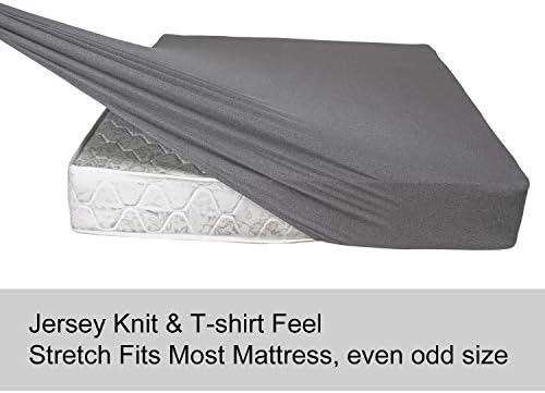 Twin Size Fitted Sheet Only - 4-Way Stretch Knit, Snug Fit, Wrinkle Free & Stay in Place, No More Slipping Off for Mattress, Soft & Comfortable - Hemp Gray, Twin