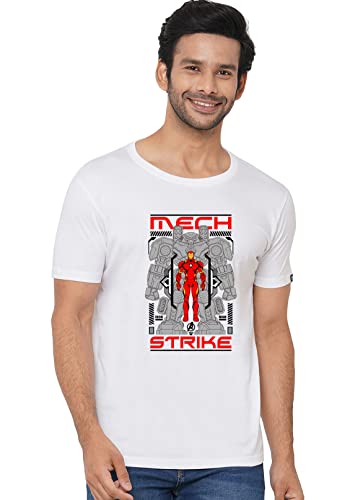 Image of Wear Your Opinion Official Marvel Merchandise: Ironman Printed Men's Half Sleeve Cotton Tshirt (Design: Mechstrike Ironman)