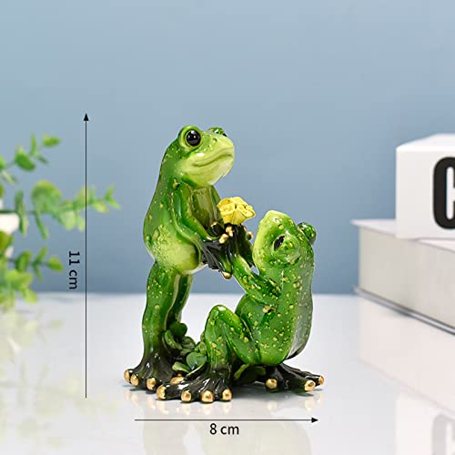 Figura de rana decorativa de resina para hogar y oficina miniatura 2