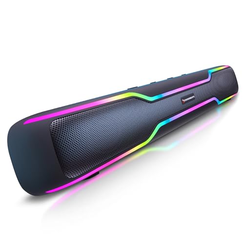 Image of CrossBeats Blaze B50 | 50W Sound bar | Gaming RGB Light | FM Radio AUX, SD Card, USB I 3000 mAh 5 Hrs Battery Built in mic Bluetooth Soundbar Tv Speaker for Home, Mobile, PC, Laptop TWS Pairing (2023)
