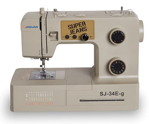Jaguar SJ-34E Máquina de Coser Robusta Super Jeans | 34 Puntos | Electrónica | Mesa de Extensión | Enhebradora Auto | Lata Insertar | Motor Servo | LED | Brazo Libre | Para Telas Gruesas Jaguar SJ-34E Máquina de Coser Robusta Super Jeans | 34 Puntos | Electrónica | Mesa de Extensión | Enhebradora Auto | Lata Insertar | Motor Servo | LED | Brazo Libre | Para Telas Gruesas