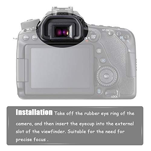 EOS 6D MarkⅡ Visor ocular para cámara digital Canon, EOS MarkⅡ / 6D MarkⅡ / 90D/80D/70D/60D/50D/40D/20D/5D [2 paquetes], reemplaza el ocular EB, accesorios de visor de cámara Fire Rock EB - imagen 5