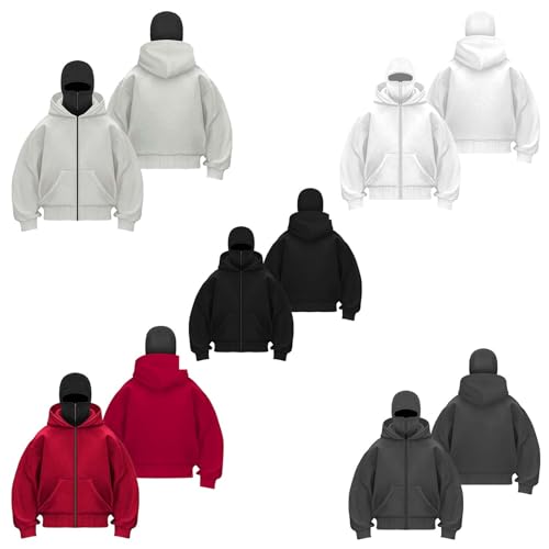 Sweat à capuche cagoule graphique hommes veste patchwork zippée - 6
