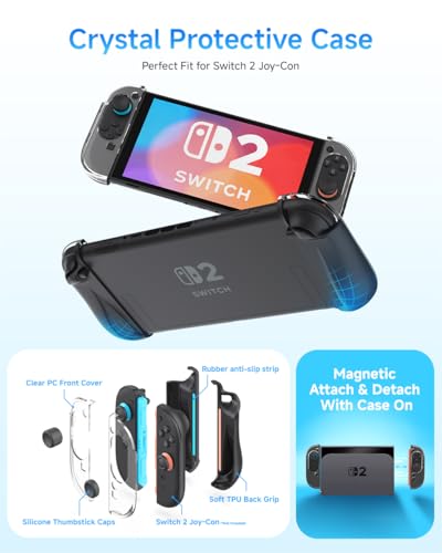Estuche para Nintendo Switch 2 HolyFort con kit de accesorios 14 en 1 y protectores 2