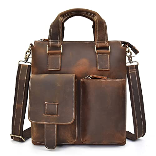Retro Men's Handbag Men and Women Universal Shoulder Bag Crossbody Bag Leather Briefcase