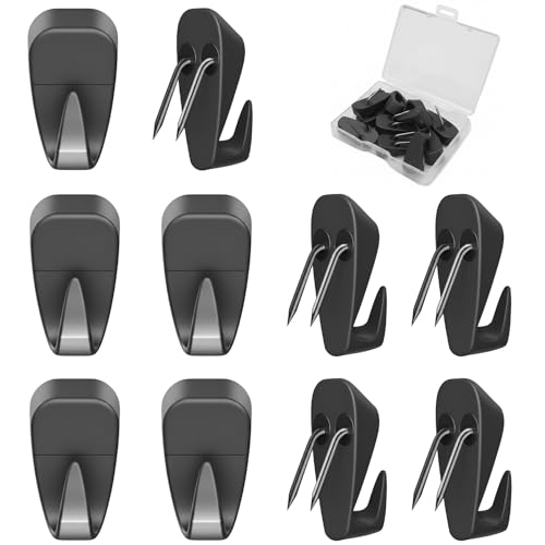 Hufopik 10 Pcs Cubicle Hooks - Fabric Panel Wall Clips for Hanging Coats, Pictures, Supports up to 40 lbs (Black)