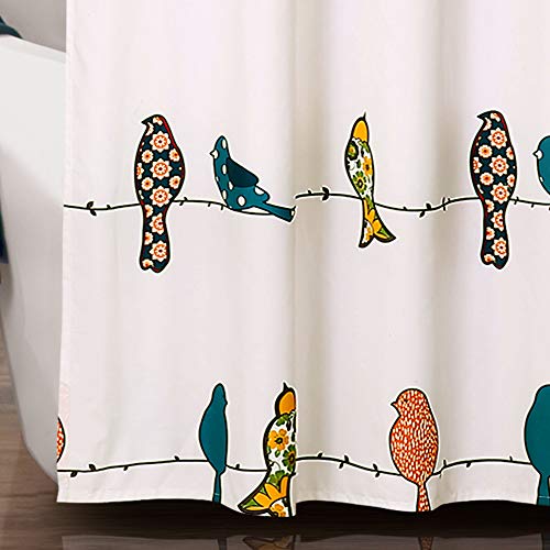 Lush-Decor-Rowley-Birds-Shower-Curtain-72-W-x-72-L-Multi-Colorful-Floral-Bird-Pattern-Whimsical-Playful-Bird-Shower-Curtain-Farmhouse-Coastal-Boho-Bathroom-Decor Lush Decor Rowley Birds Shower Curtain 72 W x 72 L Multi Colorful Floral Bird Pattern Whimsical Playful Bird Shower Curtain Farmhouse Coastal Boho Bathroom Decor