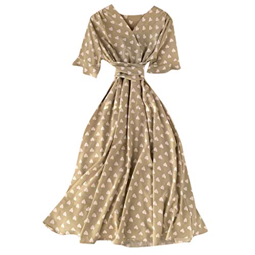 Faltenkleid mit Print für Damen OversizedLlocker Geschnittener Langer Rock...