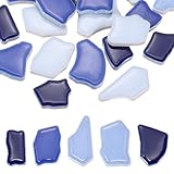 Specification: Materiel: Ceramique; Couleur: Bleu Clair Fonce; Taille：20-40mm/0.79-1.57pouce; Epaisseur: 6mm/0.24pouce; Liste Du Colisage: 500g/1.1LB x Carreaux De Mosaique Ceramique Irreguliers