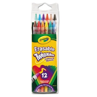 Twistables effaçables Crayons de couleur, 12 couleurs assorties/Lot, vendu comme 1 paquet, Lot de 10, Total 10 Package