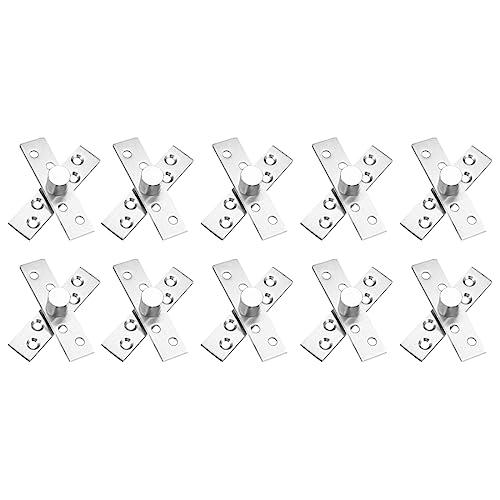 METALLIXITY 360 Grados Giratorio Pivote Bisagra (75 x 17mm) 10Juegos, Inoxidable Acero Puerta Bisagras - para Hogar Cocina Puerta Armario Alacenas