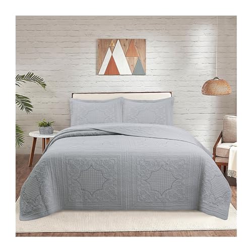 Couvre-lit matelassé en coton géométrique haut de gamme pour lit double - 7