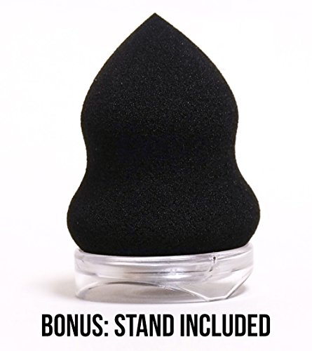 BEST Korean Beauty Makeup Sponge Blender with Holder Stand (Black 1PK) | Made in Korea with Drying Stand Set | Latex Free