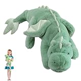 TITQWOP Dinosaur Plush Toy Pillow, Cute Stuffed Animal Toys, Soft Long Dinosaur Body Pillow Gift for Kids Boys Girls Green 28 inch