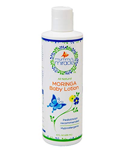 All Natural Mummy's Miracle Moringa Lotion - Designed for Babies, Infants and Toddlers - Hypoallergenic for Sensitive Skin - Chemical Free and Non Toxic - 8 oz