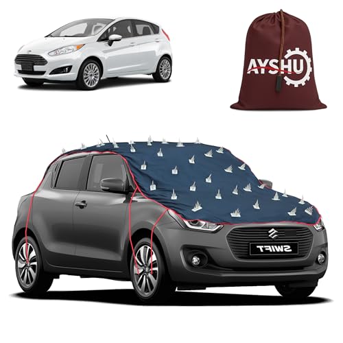 Image of AYSHU Water-Resistant Spike Car Cover for Ford Fiesta - Protects from Dogs, Monkeys, Dust, Sunlight & UV - Full Roof Universal Fit