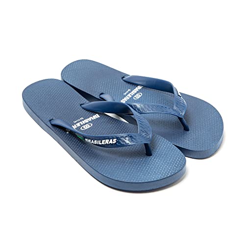 BRASILERAS Tongs Homme Antidérapantes Confortables Chaussures de Plage/Piscine/urbaines Bleu Marine 43/44 EU
