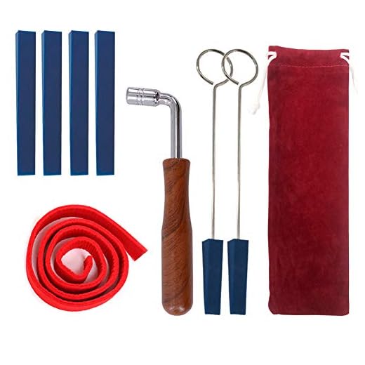 MUTOCAR Piano Tuner Kit 9pcs Professional Piano Tuning Tools Kit Wrench Hammer Rubber Mute Felt Temperament Strip Fixing Tool Set Kit