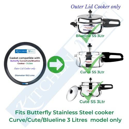 Kitchen Mart Gasket compatible with Butterfly Outer Lid Pressure cooker